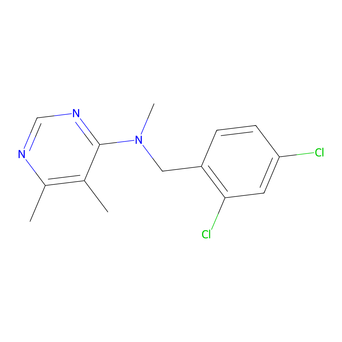 N-[(2,4-dichlorophenyl)methyl]-N,5,6-trimethylpyrimidin-4-amine molecular structure, CAS 2770608-08-5