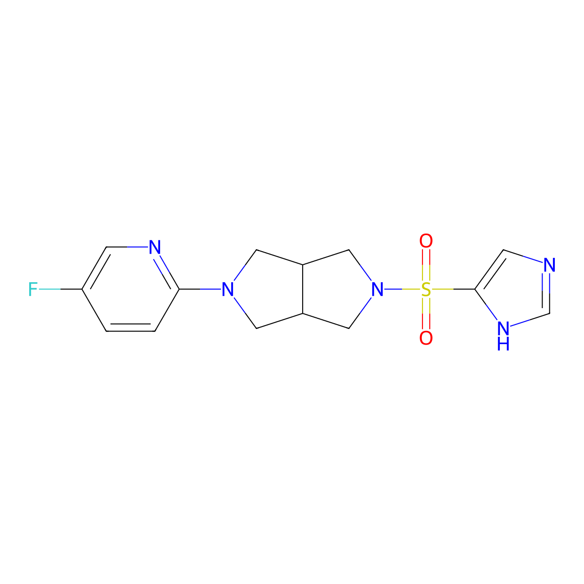 5-fluoro-2-[5-(1H-imidazole-4-sulfonyl)-octahydropyrrolo[3,4-c]pyrrol-2-yl]pyridine molecular structure, CAS 2770608-18-7