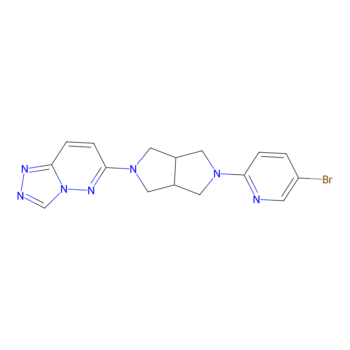 5-Bromo-2-(5-{[1,2,4]triazolo[4,3-b]pyridazin-6-yl}-octahydropyrrolo[3,4-c]pyrrol-2-yl)pyridine molecular structure, CAS 2770608-26-7