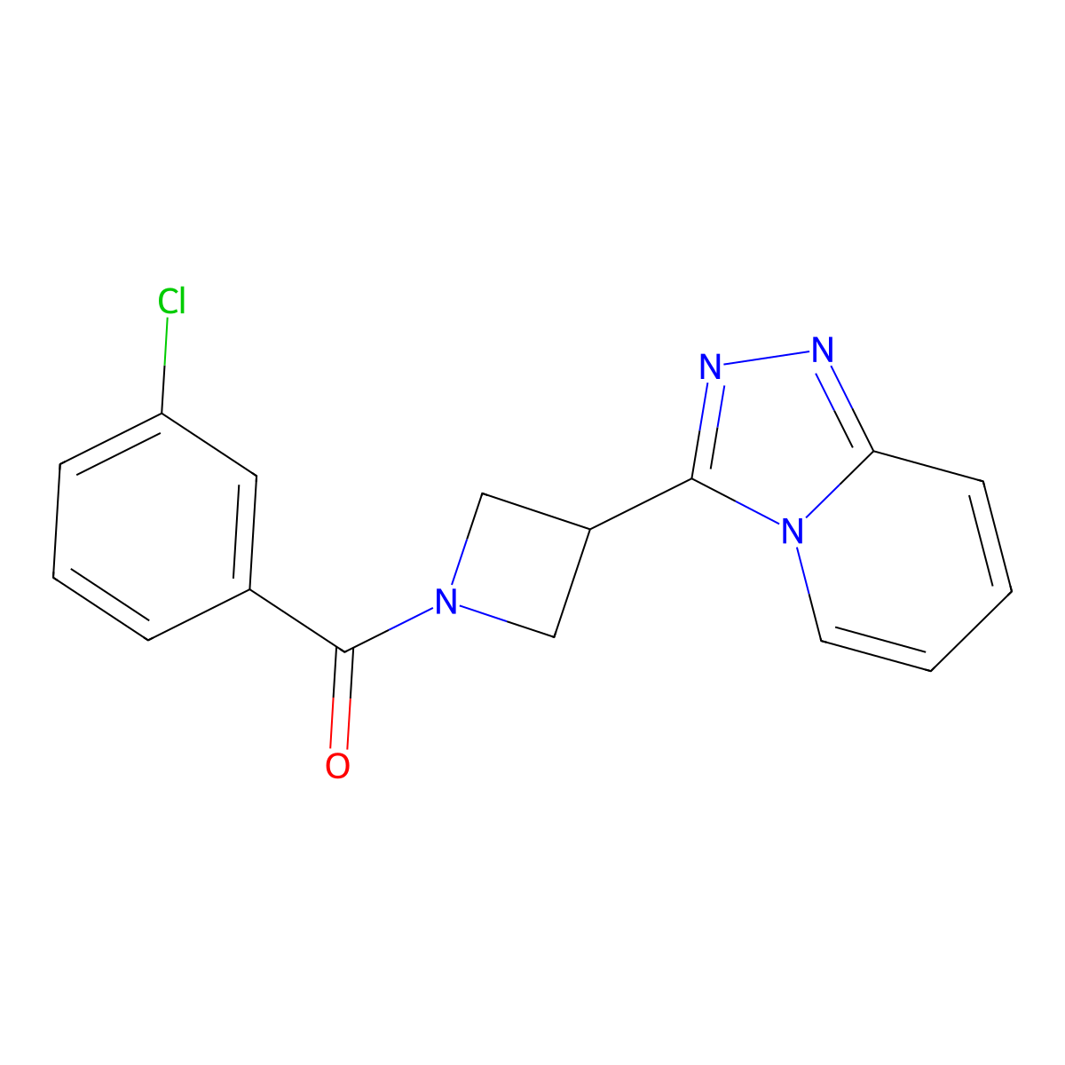 1-(3-Chlorobenzoyl)-3-{[1,2,4]triazolo[4,3-a]pyridin-3-yl}azetidine molecular structure, CAS 2770608-38-1