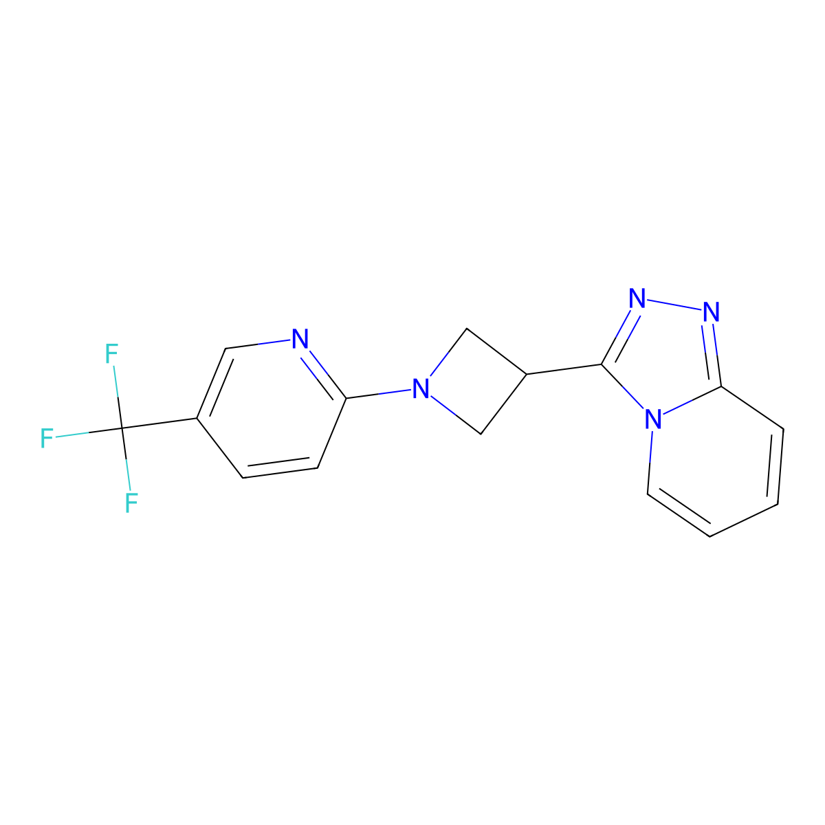 2-(3-{[1,2,4]Triazolo[4,3-a]pyridin-3-yl}azetidin-1-yl)-5-(trifluoromethyl)pyridine molecular structure, CAS 2770608-52-9