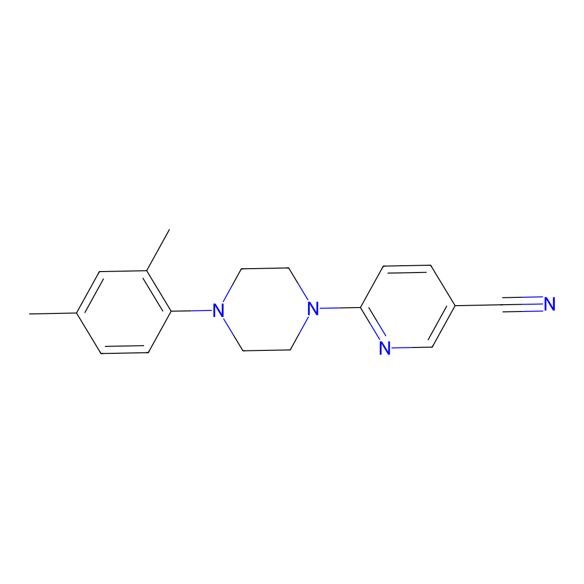 6-[4-(2,4-Dimethylphenyl)piperazin-1-yl]pyridine-3-carbonitrile molecular structure, CAS 2770608-53-0