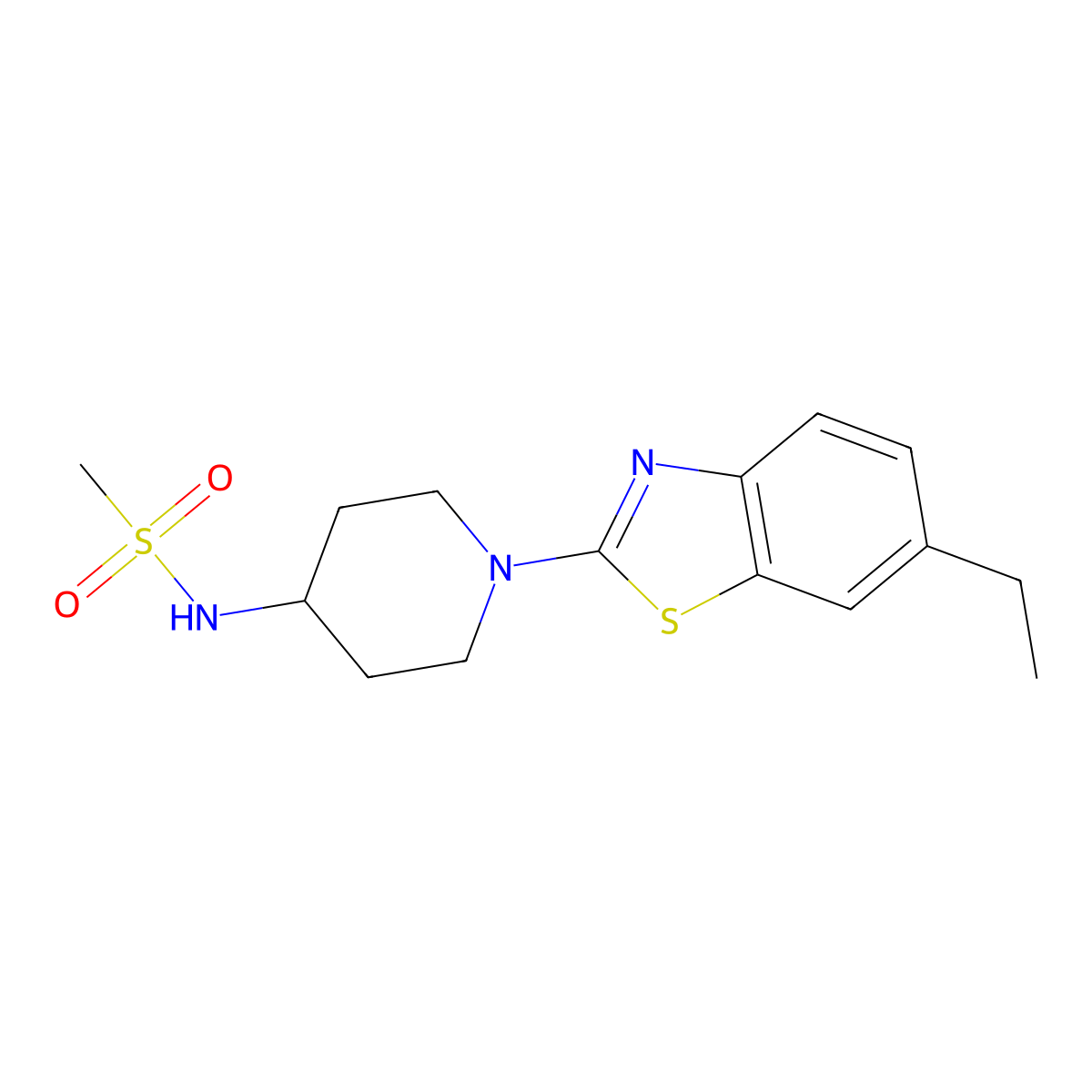 N-[1-(6-ethyl-1,3-benzothiazol-2-yl)piperidin-4-yl]methanesulfonamide molecular structure, CAS 2770608-63-2