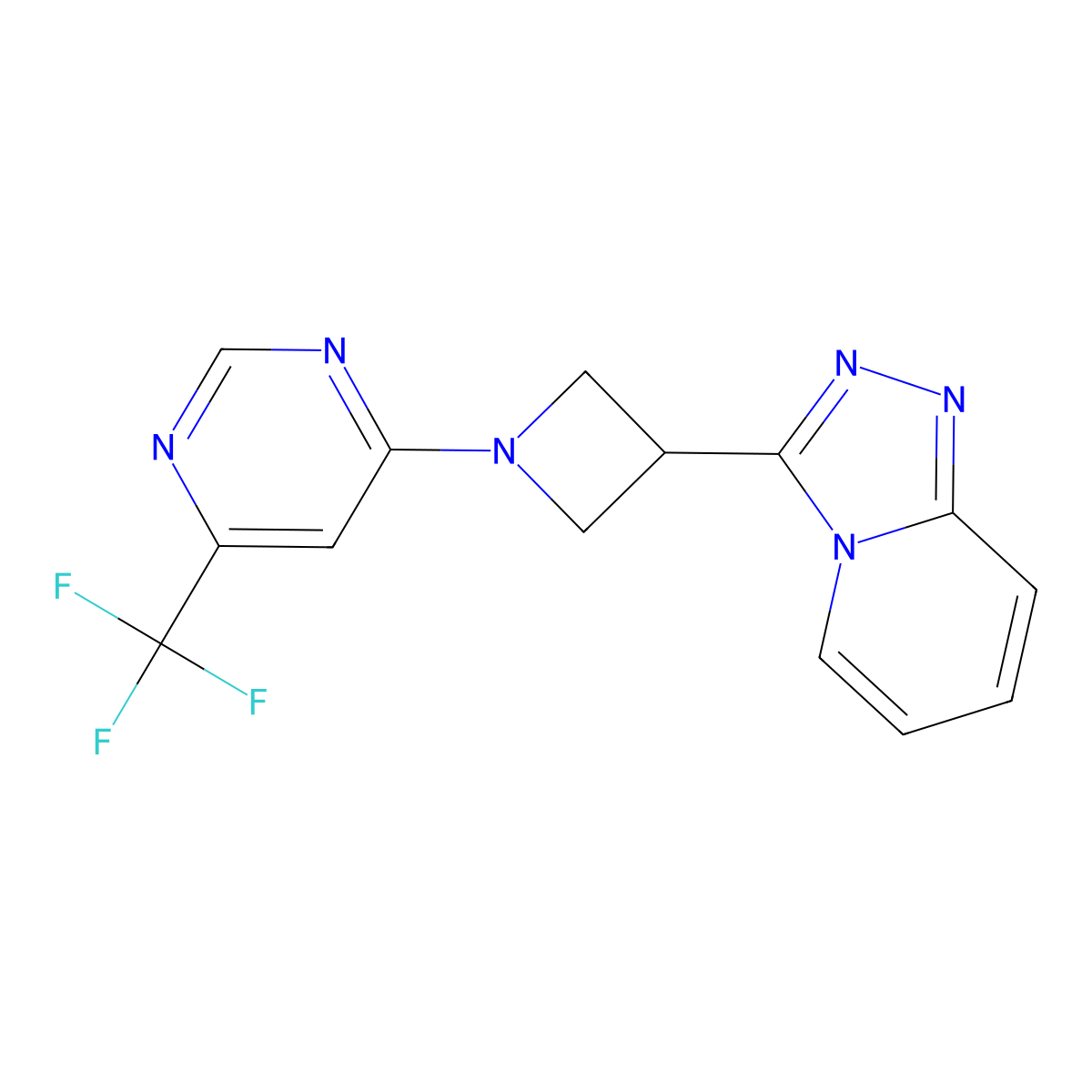 4-(3-{[1,2,4]Triazolo[4,3-a]pyridin-3-yl}azetidin-1-yl)-6-(trifluoromethyl)pyrimidine molecular structure, CAS 2770608-66-5