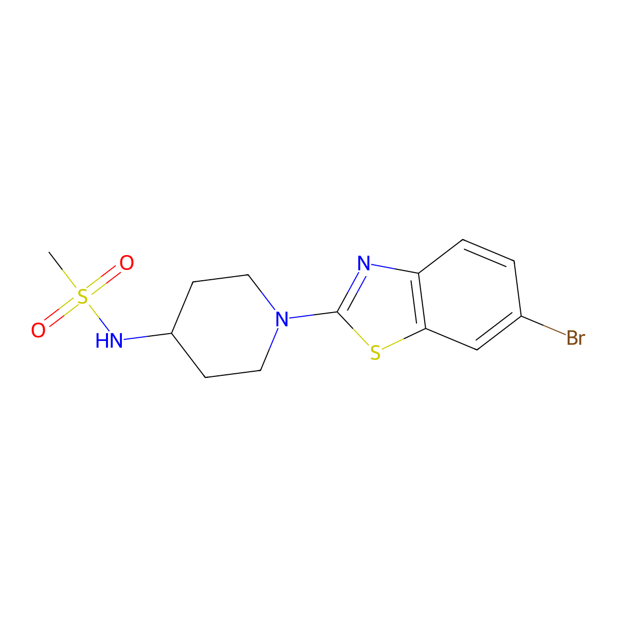N-[1-(6-bromo-1,3-benzothiazol-2-yl)piperidin-4-yl]methanesulfonamide molecular structure, CAS 2770608-70-1
