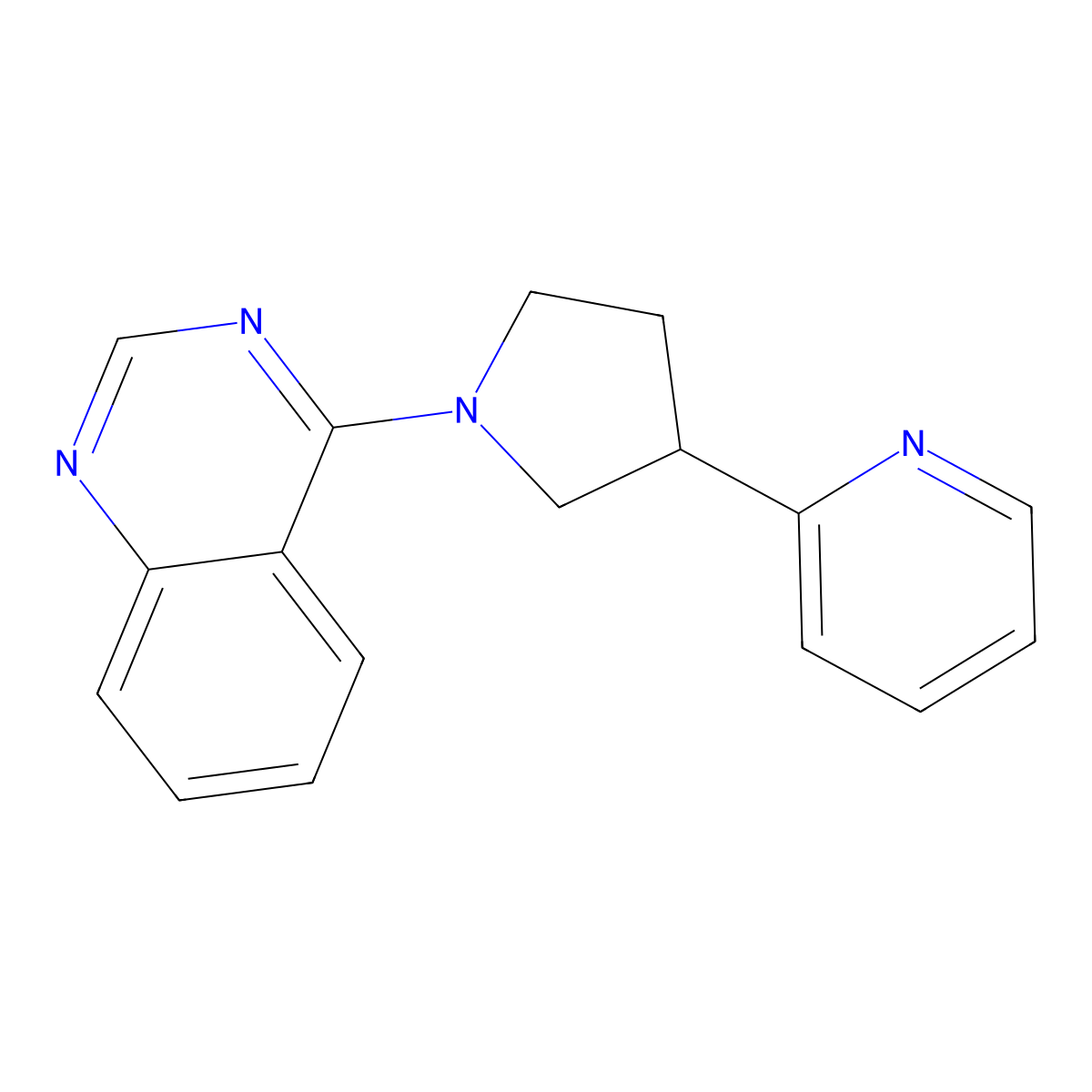 4-[3-(Pyridin-2-yl)pyrrolidin-1-yl]quinazoline molecular structure, CAS 2770608-74-5