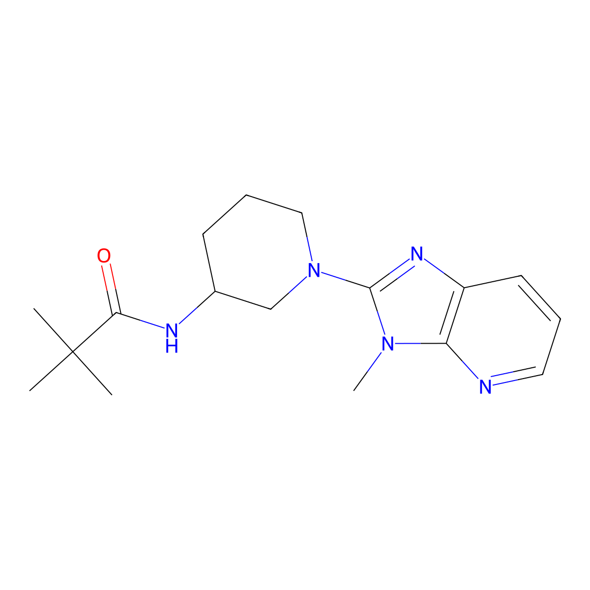 2,2-dimethyl-N-(1-{3-methyl-3H-imidazo[4,5-b]pyridin-2-yl}piperidin-3-yl)propanamide molecular structure, CAS 2770608-80-3