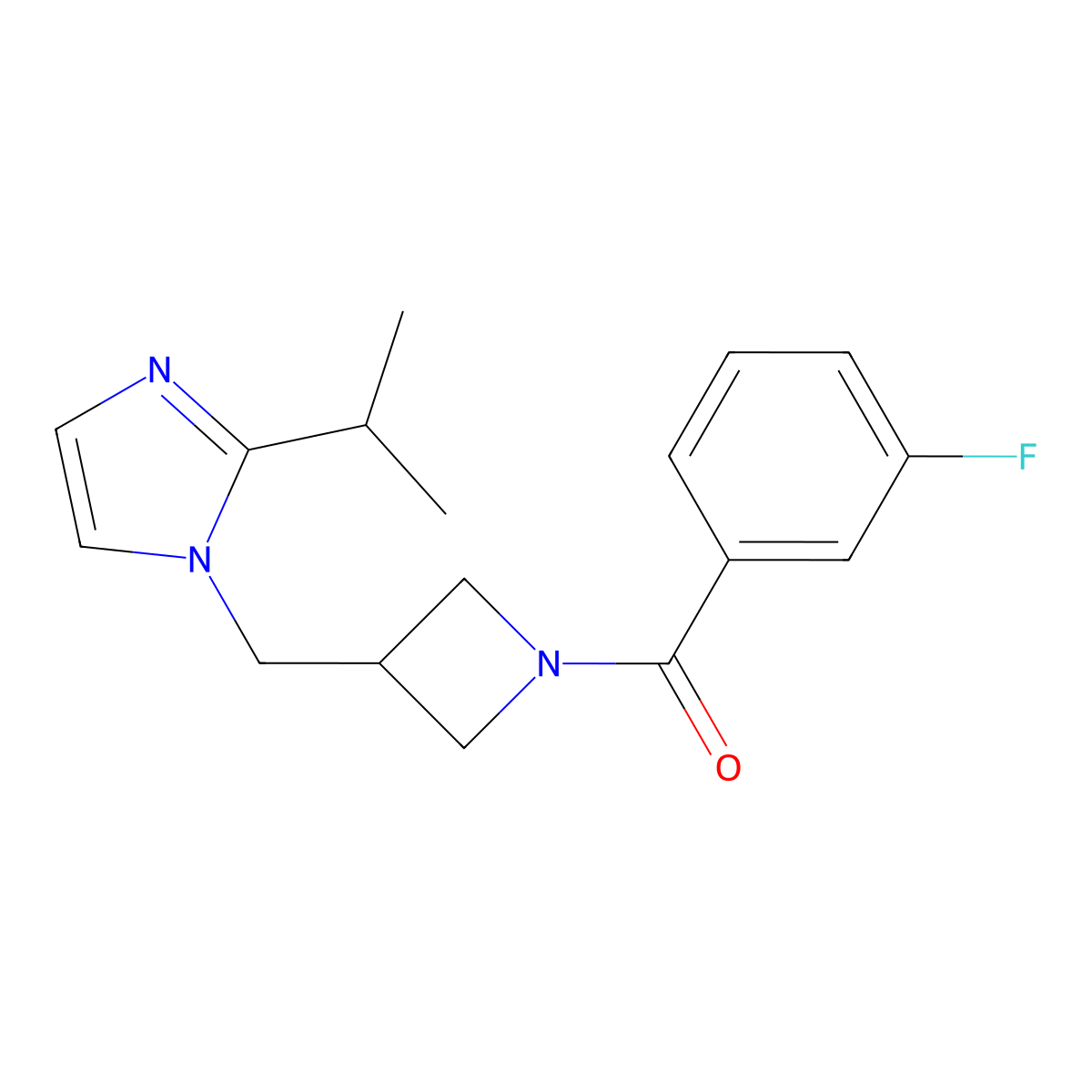 1-{[1-(3-fluorobenzoyl)azetidin-3-yl]methyl}-2-(propan-2-yl)-1H-imidazole molecular structure, CAS 2770608-82-5