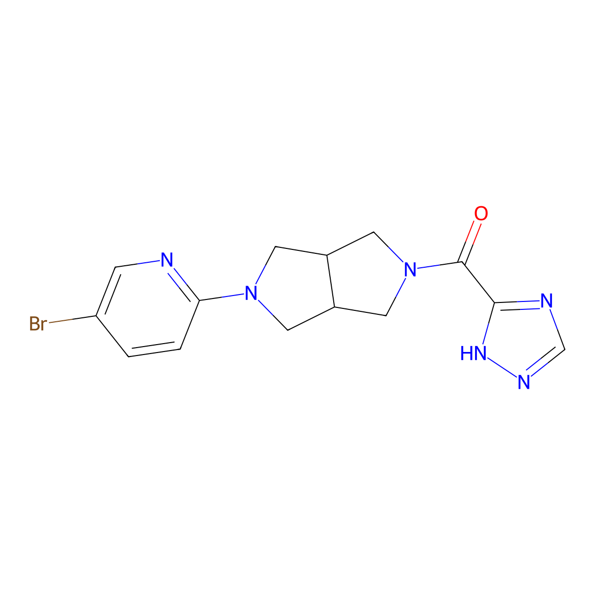 5-bromo-2-[5-(1H-1,2,4-triazole-3-carbonyl)-octahydropyrrolo[3,4-c]pyrrol-2-yl]pyridine molecular structure, CAS 2770608-90-5