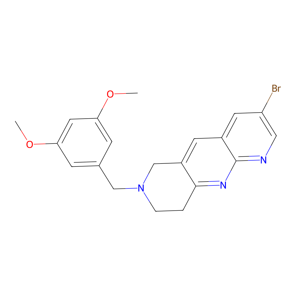 3-bromo-7-[(3,5-dimethoxyphenyl)methyl]-6H,7H,8H,9H-pyrido[2,3-b]1,6-naphthyridine molecular structure, CAS 2770608-91-6