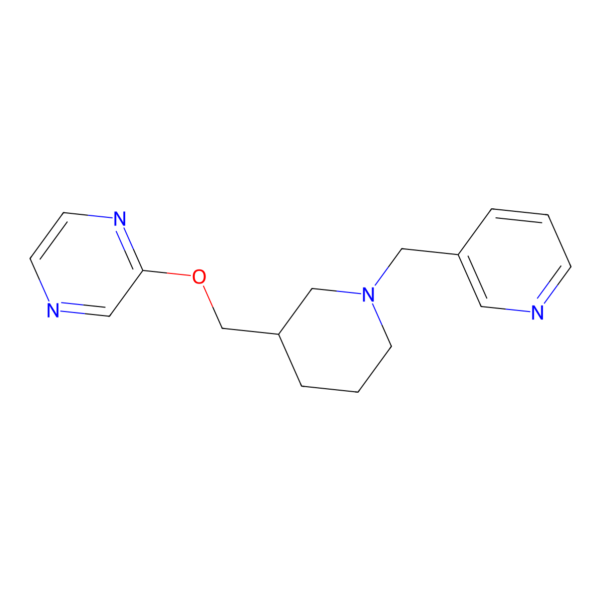 2-({1-[(Pyridin-3-yl)methyl]piperidin-3-yl}methoxy)pyrazine molecular structure, CAS 2770609-14-6