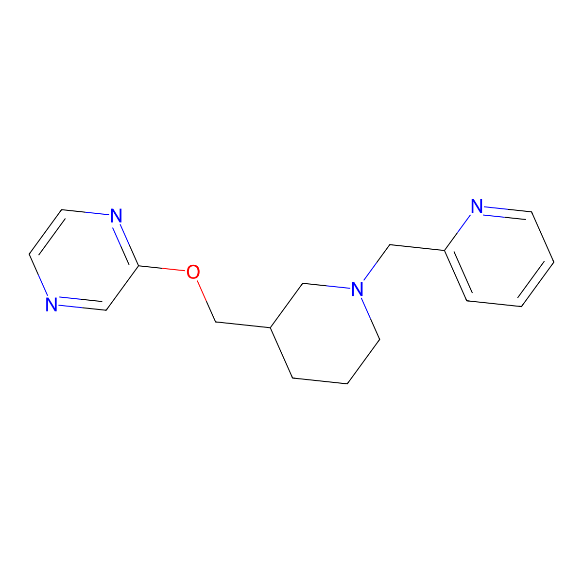 2-({1-[(Pyridin-2-yl)methyl]piperidin-3-yl}methoxy)pyrazine molecular structure, CAS 2770609-19-1