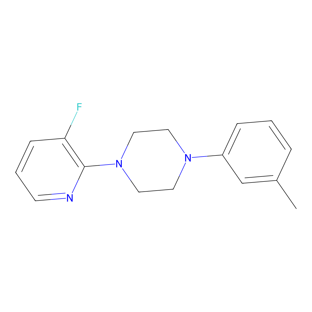 1-(3-Fluoropyridin-2-yl)-4-(3-methylphenyl)piperazine molecular structure, CAS 2770609-33-9