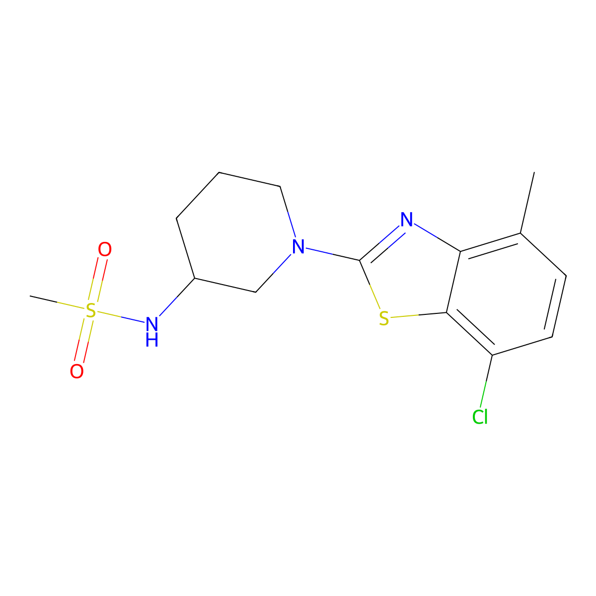 N-[1-(7-chloro-4-methyl-1,3-benzothiazol-2-yl)piperidin-3-yl]methanesulfonamide molecular structure, CAS 2770609-45-3