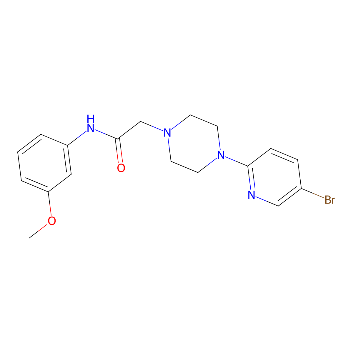 2-[4-(5-bromopyridin-2-yl)piperazin-1-yl]-N-(3-methoxyphenyl)acetamide molecular structure, CAS 2770609-46-4