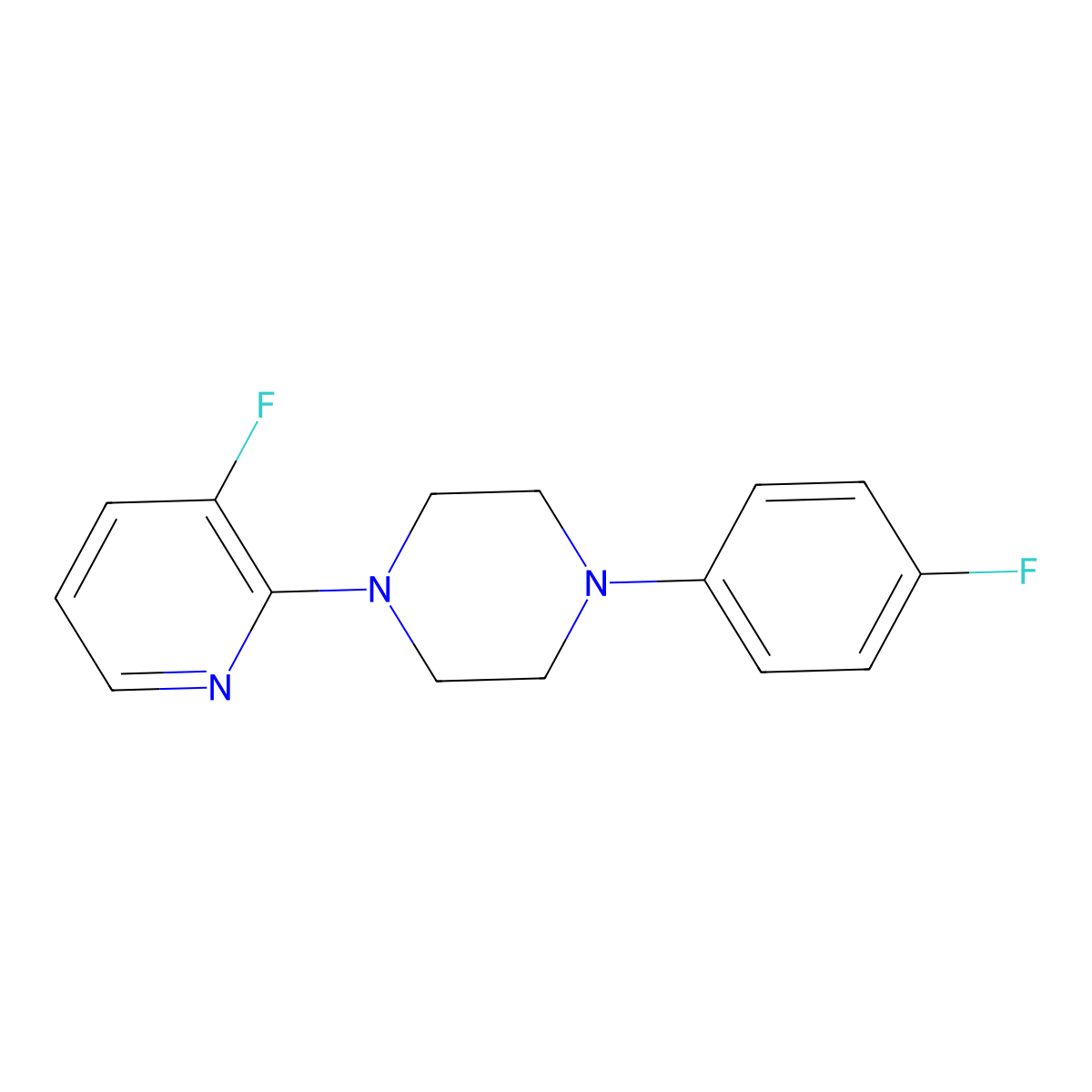 1-(4-Fluorophenyl)-4-(3-fluoropyridin-2-yl)piperazine molecular structure, CAS 2770609-51-1