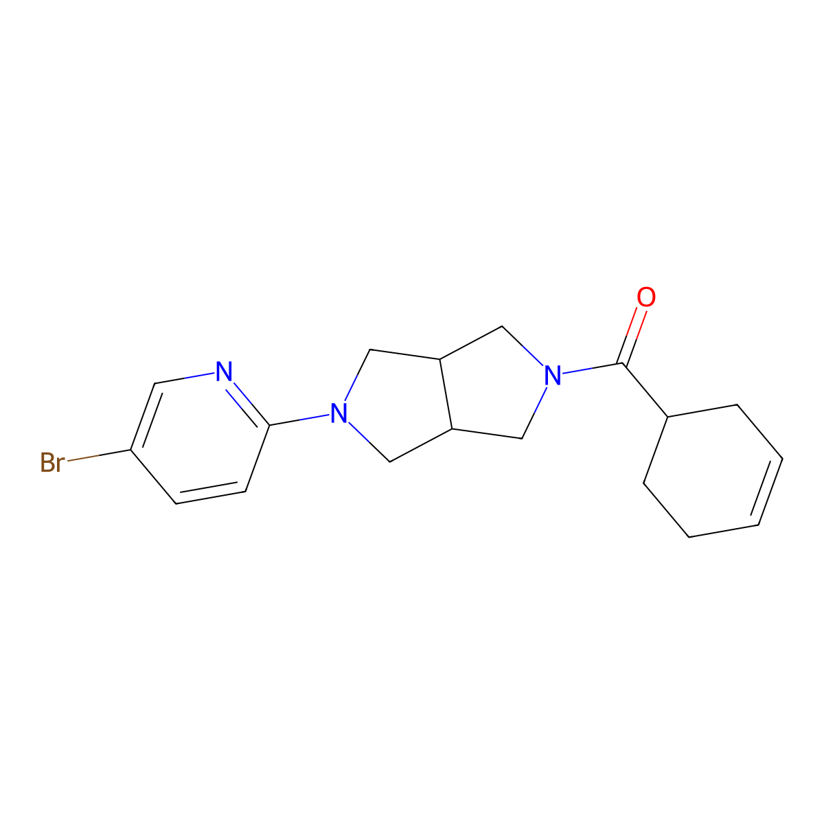 5-Bromo-2-[5-(cyclohex-3-ene-1-carbonyl)-octahydropyrrolo[3,4-c]pyrrol-2-yl]pyridine molecular structure, CAS 2770609-61-3
