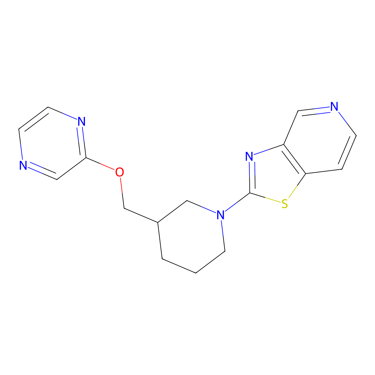 2-[(1-{[1,3]Thiazolo[4,5-c]pyridin-2-yl}piperidin-3-yl)methoxy]pyrazine molecular structure, CAS 2770609-65-7