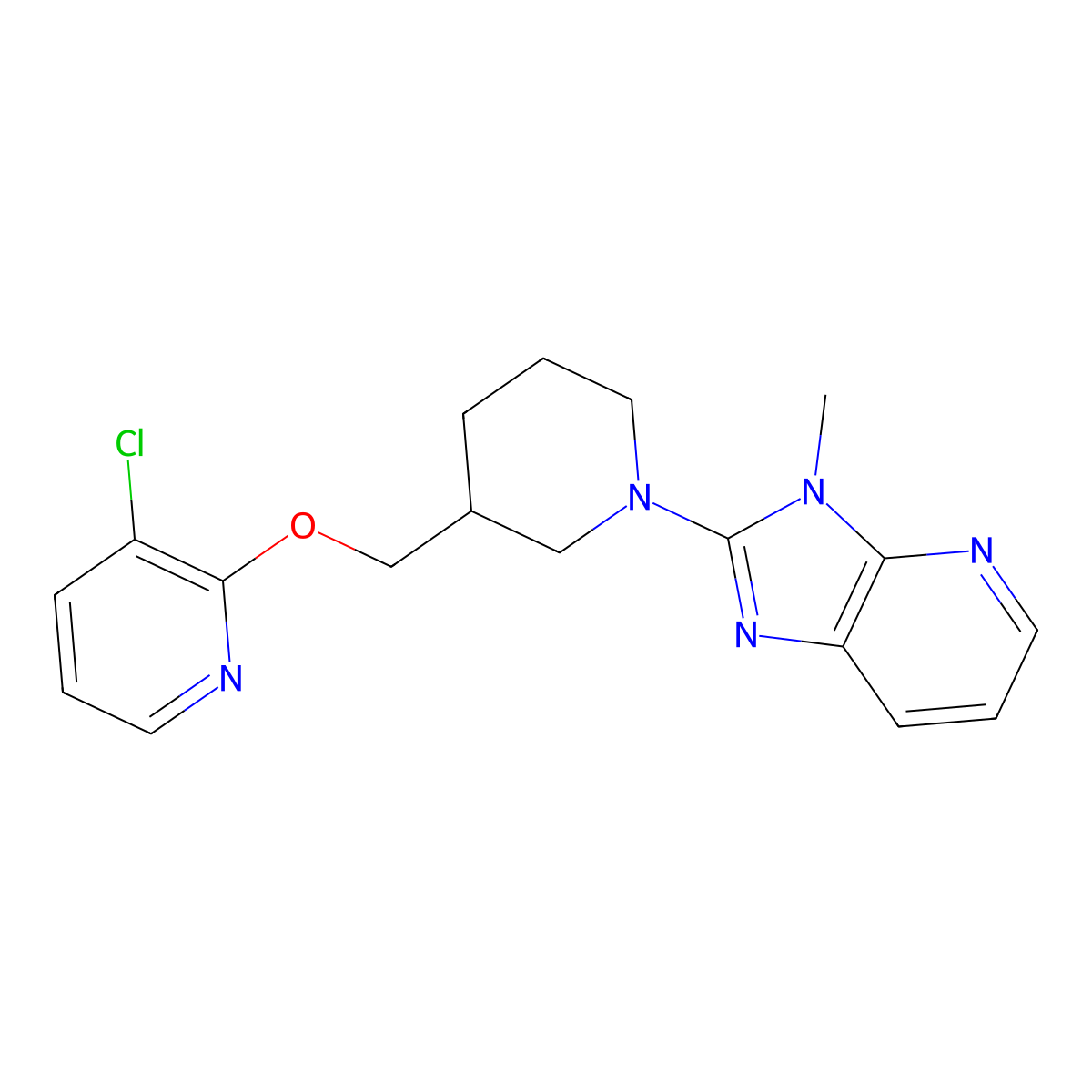 3-chloro-2-[(1-{3-methyl-3H-imidazo[4,5-b]pyridin-2-yl}piperidin-3-yl)methoxy]pyridine molecular structure, CAS 2770609-69-1