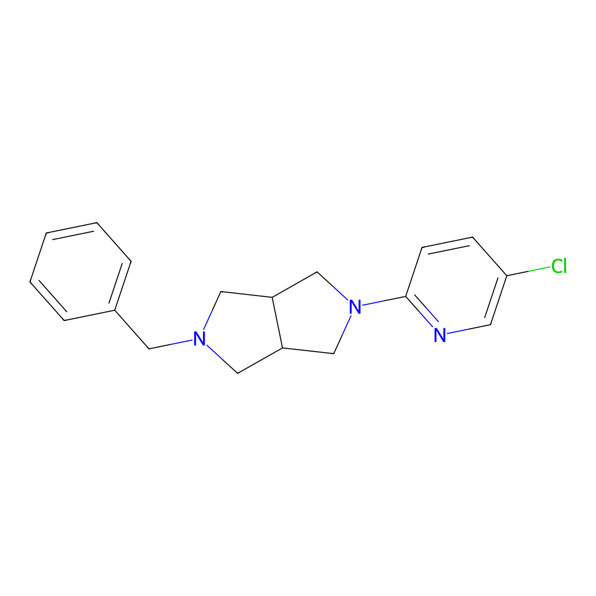 2-{5-Benzyl-octahydropyrrolo[3,4-c]pyrrol-2-yl}-5-chloropyridine molecular structure, CAS 2770609-72-6