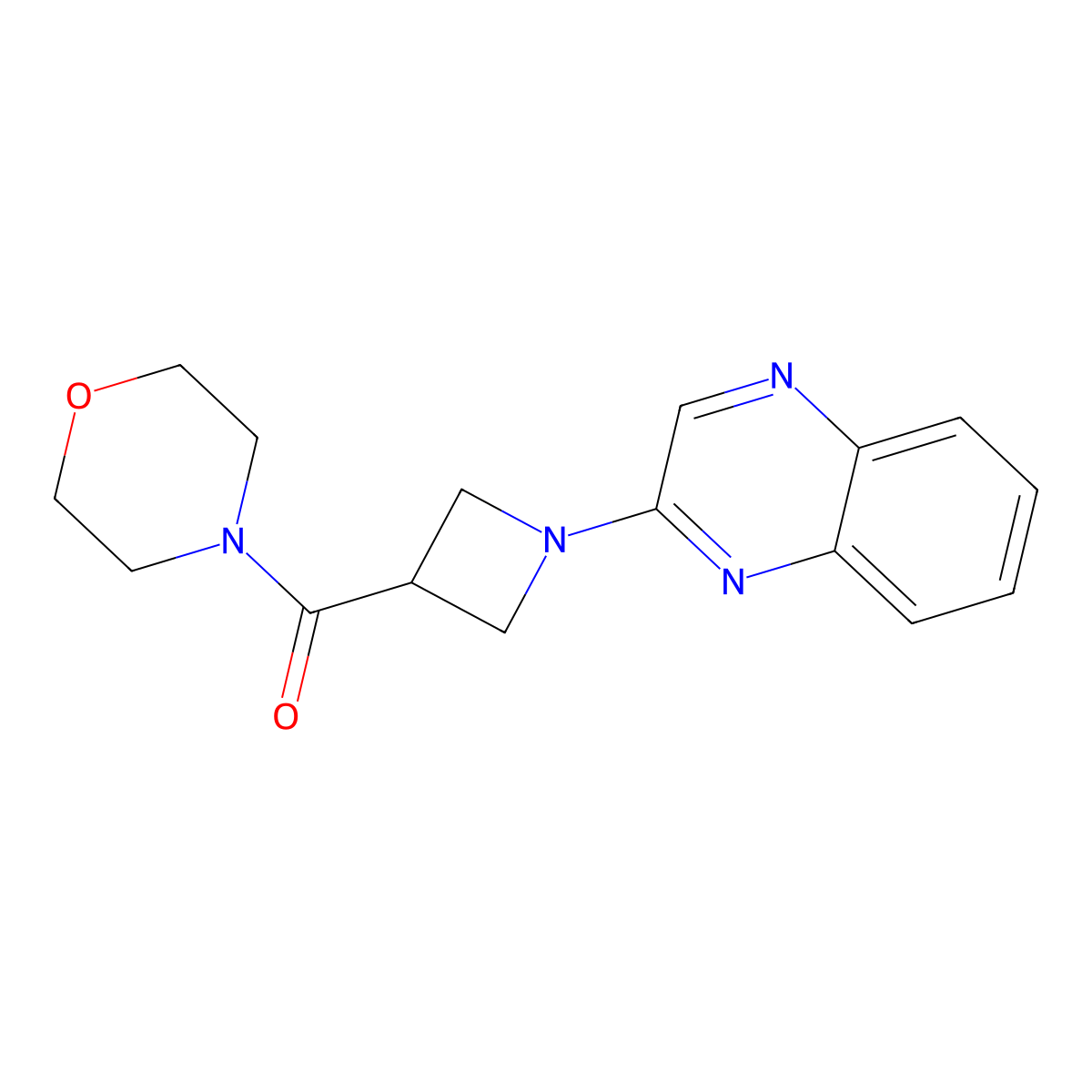 2-[3-(Morpholine-4-carbonyl)azetidin-1-yl]quinoxaline molecular structure, CAS 2770609-98-6