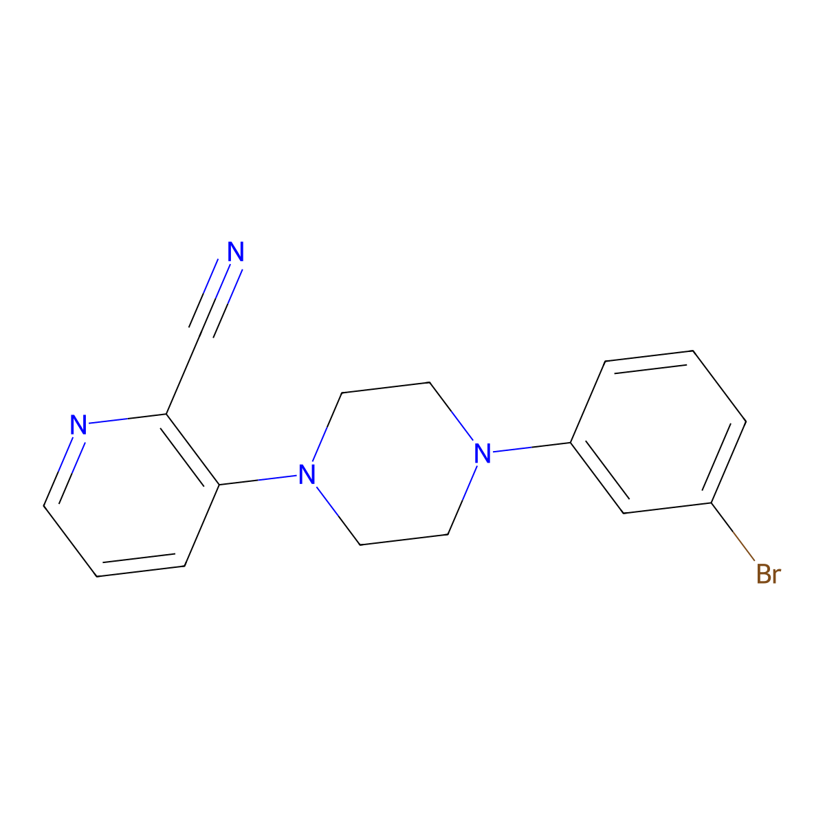 3-[4-(3-Bromophenyl)piperazin-1-yl]pyridine-2-carbonitrile molecular structure, CAS 2770610-00-7