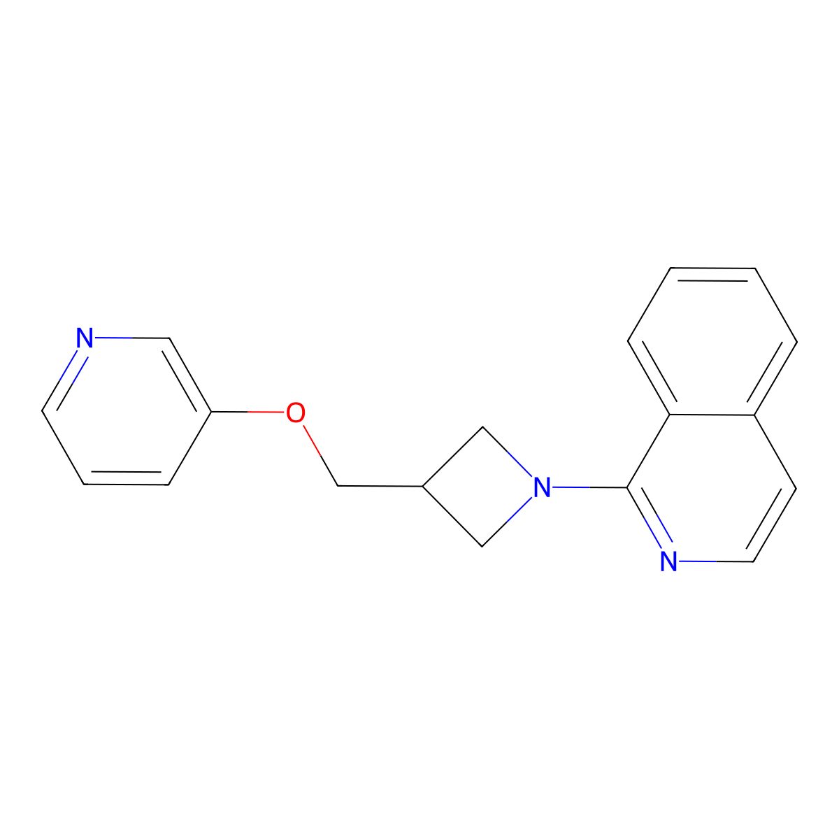 1-{3-[(Pyridin-3-yloxy)methyl]azetidin-1-yl}isoquinoline molecular structure, CAS 2770610-04-1