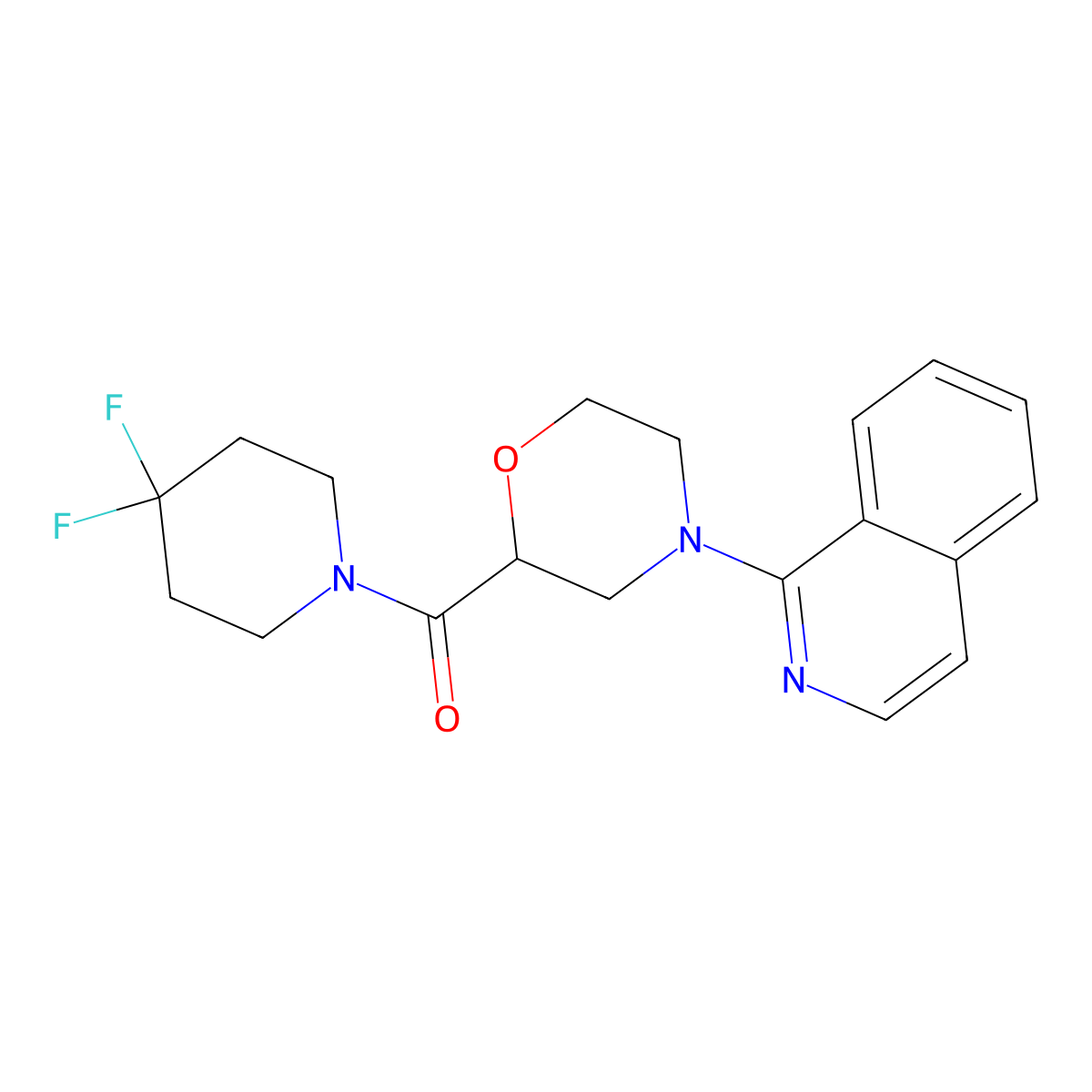 1-[2-(4,4-Difluoropiperidine-1-carbonyl)morpholin-4-yl]isoquinoline molecular structure, CAS 2770610-11-0