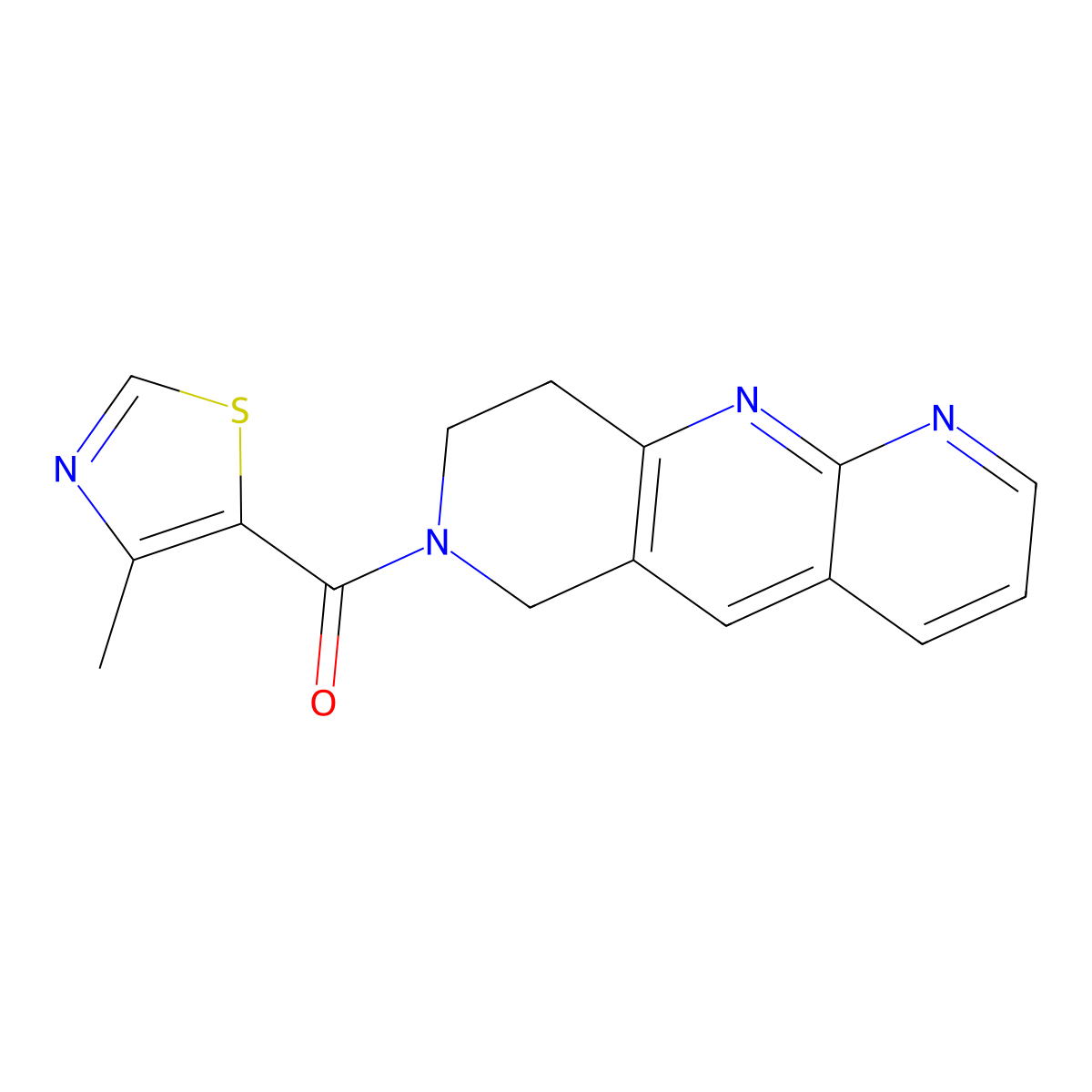 4-methyl-5-{6H,7H,8H,9H-pyrido[2,3-b]1,6-naphthyridine-7-carbonyl}-1,3-thiazole molecular structure, CAS 2770610-16-5