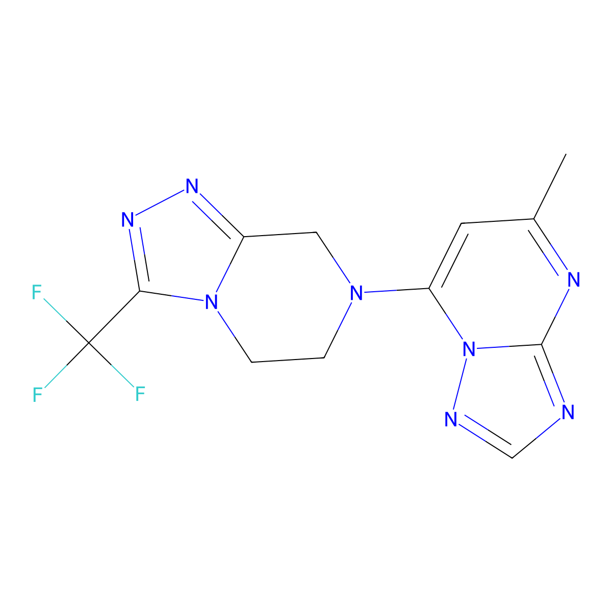 7-{5-methyl-[1,2,4]triazolo[1,5-a]pyrimidin-7-yl}-3-(trifluoromethyl)-5H,6H,7H,8H-[1,2,4]triazolo[4,3-a]pyrazine molecular structure, CAS 2770610-26-7