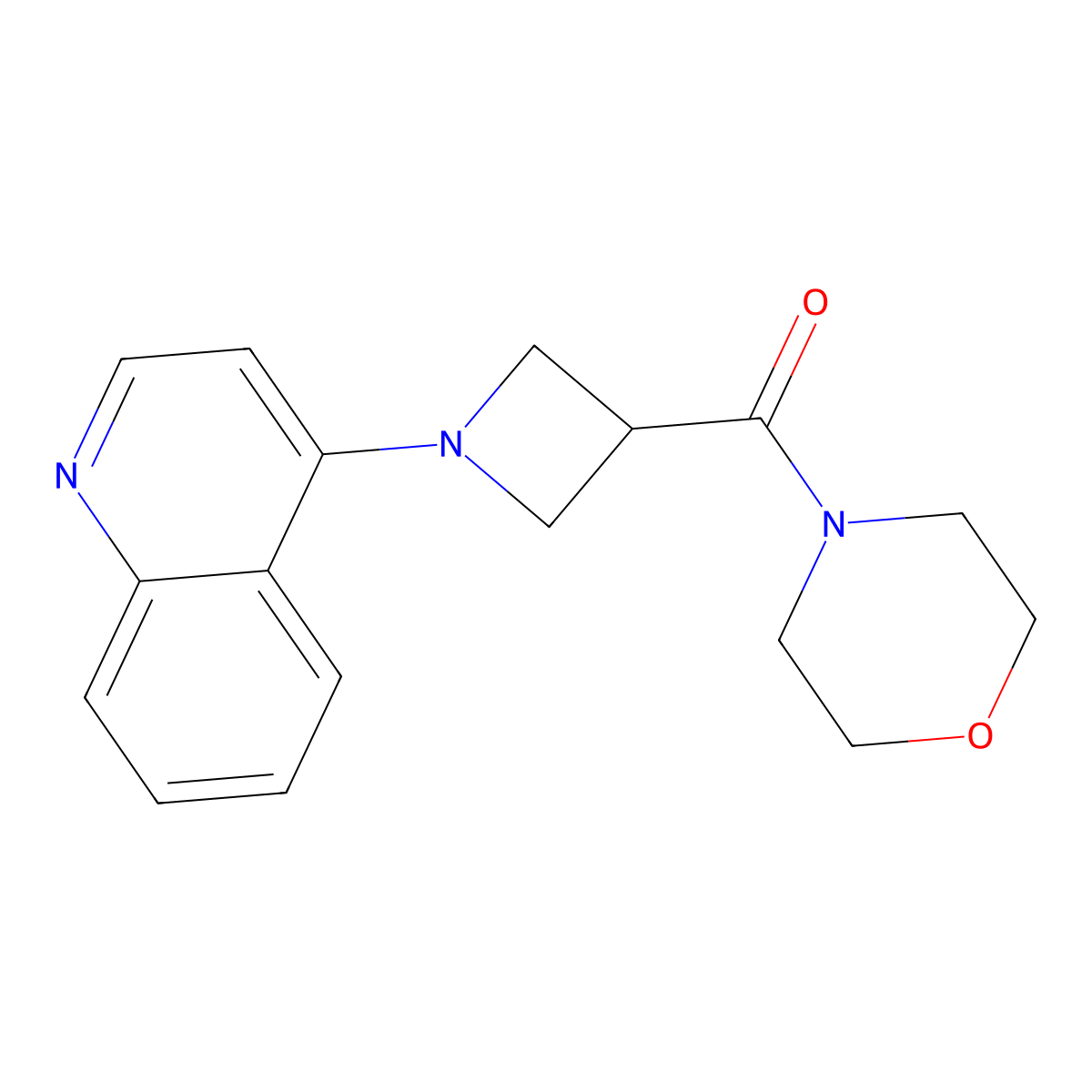 4-[3-(Morpholine-4-carbonyl)azetidin-1-yl]quinoline molecular structure, CAS 2770610-28-9
