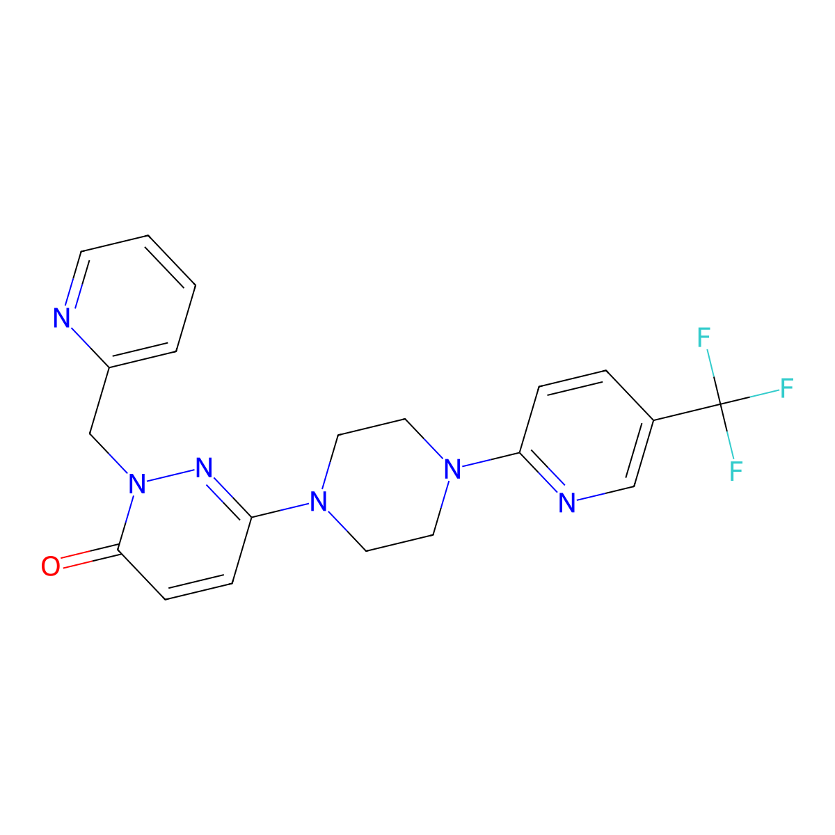 2-[(Pyridin-2-yl)methyl]-6-{4-[5-(trifluoromethyl)pyridin-2-yl]piperazin-1-yl}-2,3-dihydropyridazin-3-one molecular structure, CAS 2770610-35-8