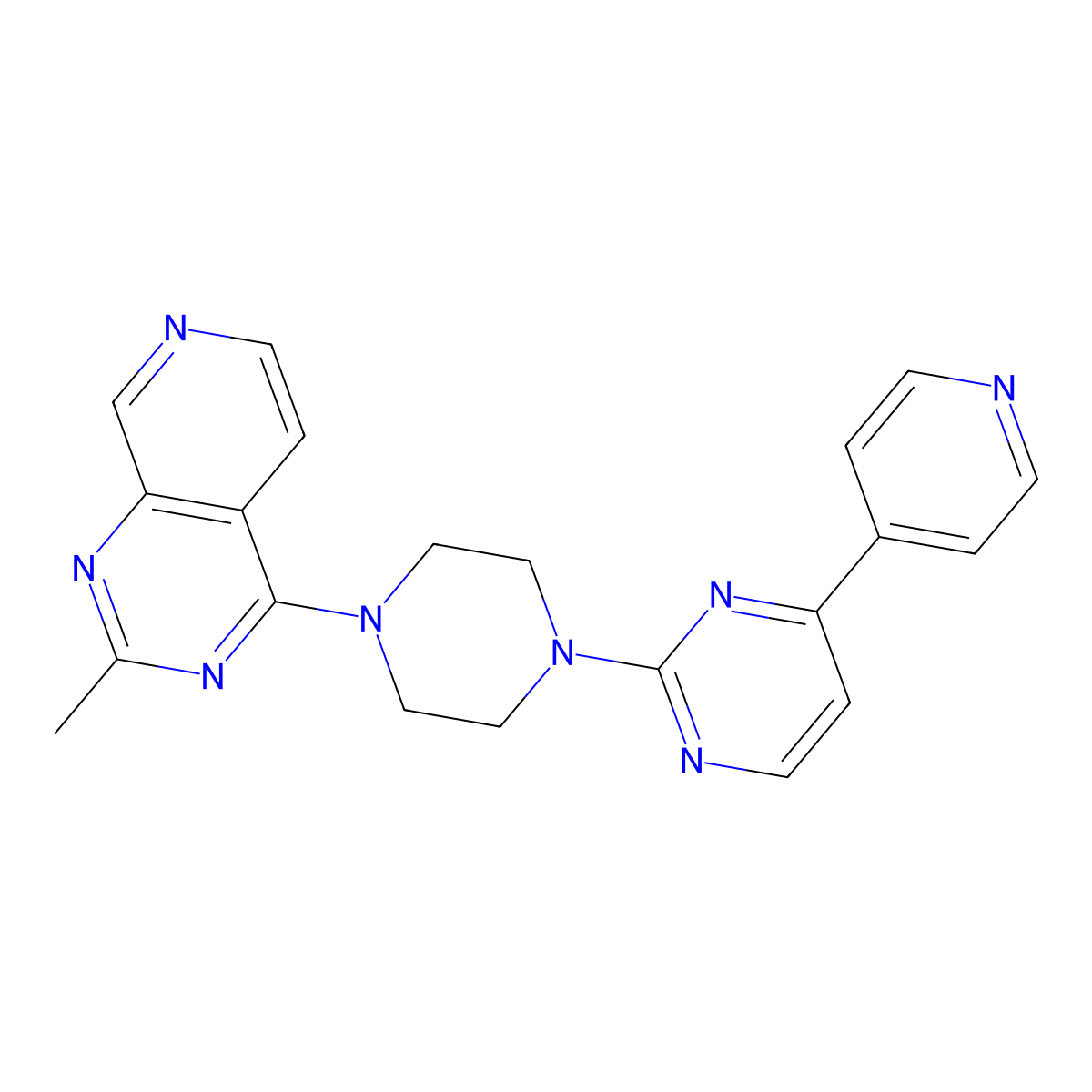 2-(4-{2-Methylpyrido[3,4-d]pyrimidin-4-yl}piperazin-1-yl)-4-(pyridin-4-yl)pyrimidine molecular structure, CAS 2770610-41-6