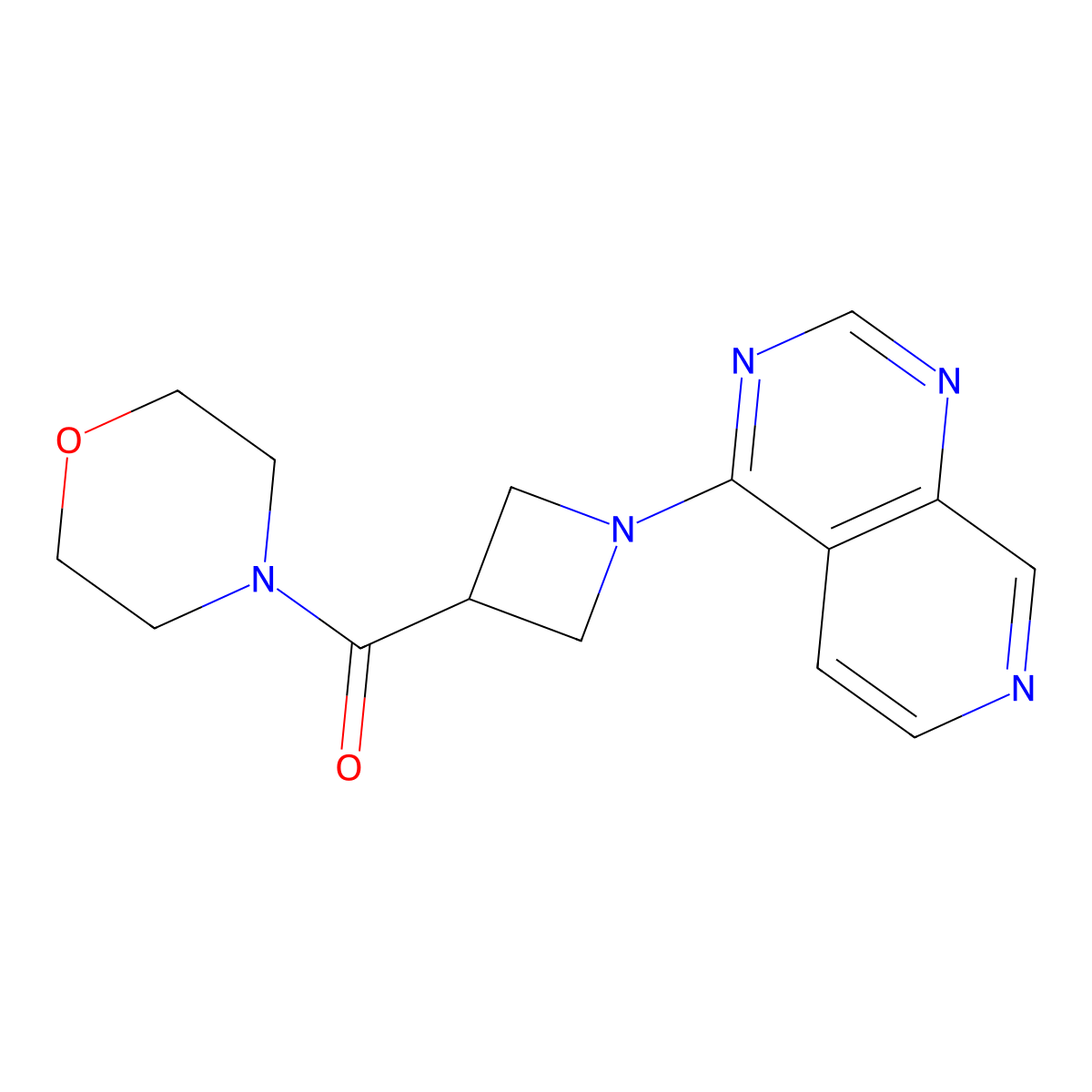 4-(1-{Pyrido[3,4-d]pyrimidin-4-yl}azetidine-3-carbonyl)morpholine molecular structure, CAS 2770610-64-3