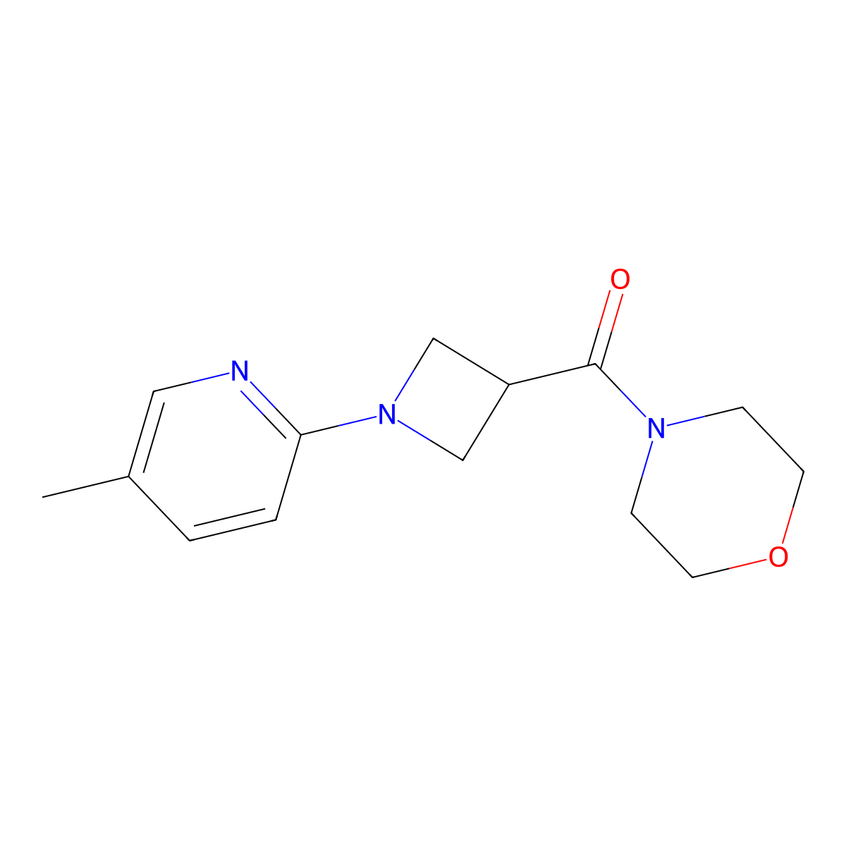 4-[1-(5-Methylpyridin-2-yl)azetidine-3-carbonyl]morpholine molecular structure, CAS 2770610-66-5