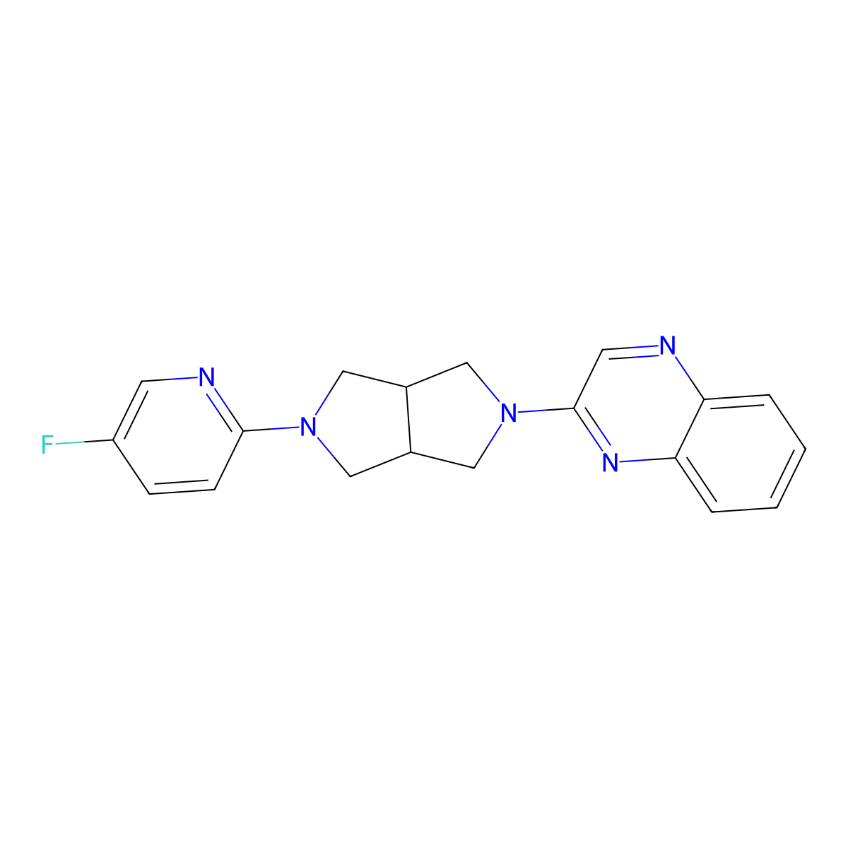 2-[5-(5-Fluoropyridin-2-yl)-octahydropyrrolo[3,4-c]pyrrol-2-yl]quinoxaline molecular structure, CAS 2770610-92-7