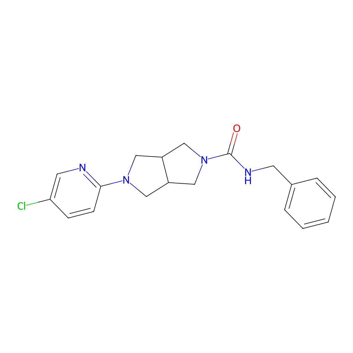 N-benzyl-5-(5-chloropyridin-2-yl)-octahydropyrrolo[3,4-c]pyrrole-2-carboxamide molecular structure, CAS 2770611-08-8