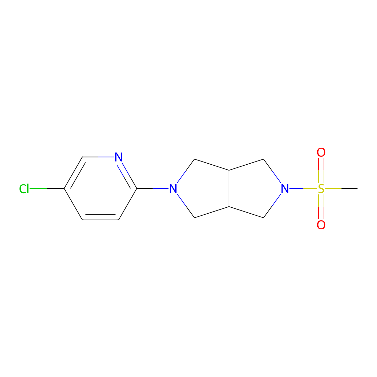 5-Chloro-2-{5-methanesulfonyl-octahydropyrrolo[3,4-c]pyrrol-2-yl}pyridine molecular structure, CAS 2770611-11-3