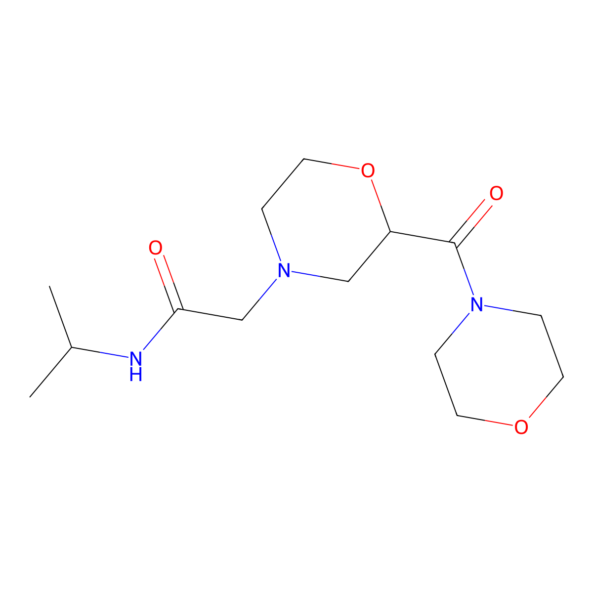 2-[2-(morpholine-4-carbonyl)morpholin-4-yl]-N-(propan-2-yl)acetamide molecular structure, CAS 2770611-34-0