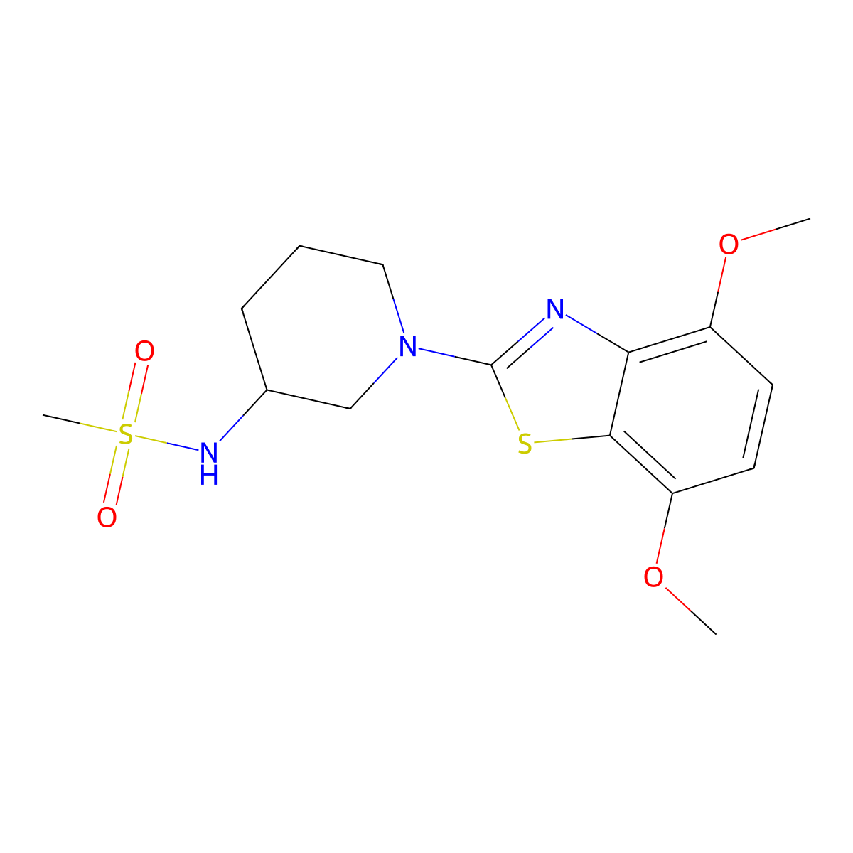 N-[1-(4,7-dimethoxy-1,3-benzothiazol-2-yl)piperidin-3-yl]methanesulfonamide molecular structure, CAS 2770611-63-5