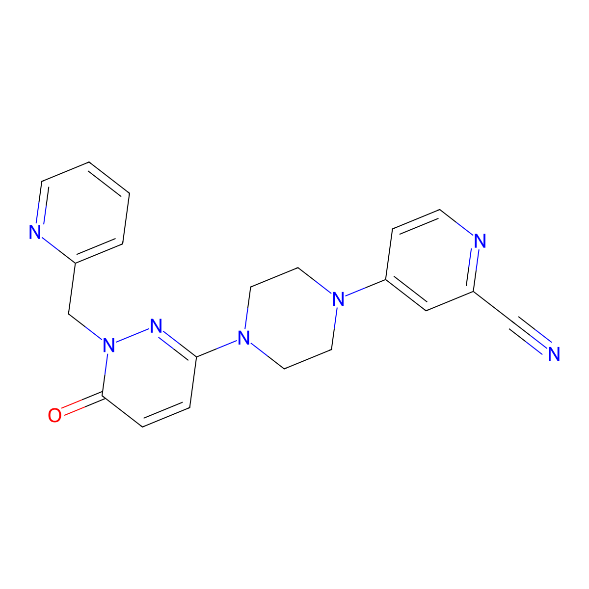 4-(4-{6-Oxo-1-[(pyridin-2-yl)methyl]-1,6-dihydropyridazin-3-yl}piperazin-1-yl)pyridine-2-carbonitrile molecular structure, CAS 2770611-64-6