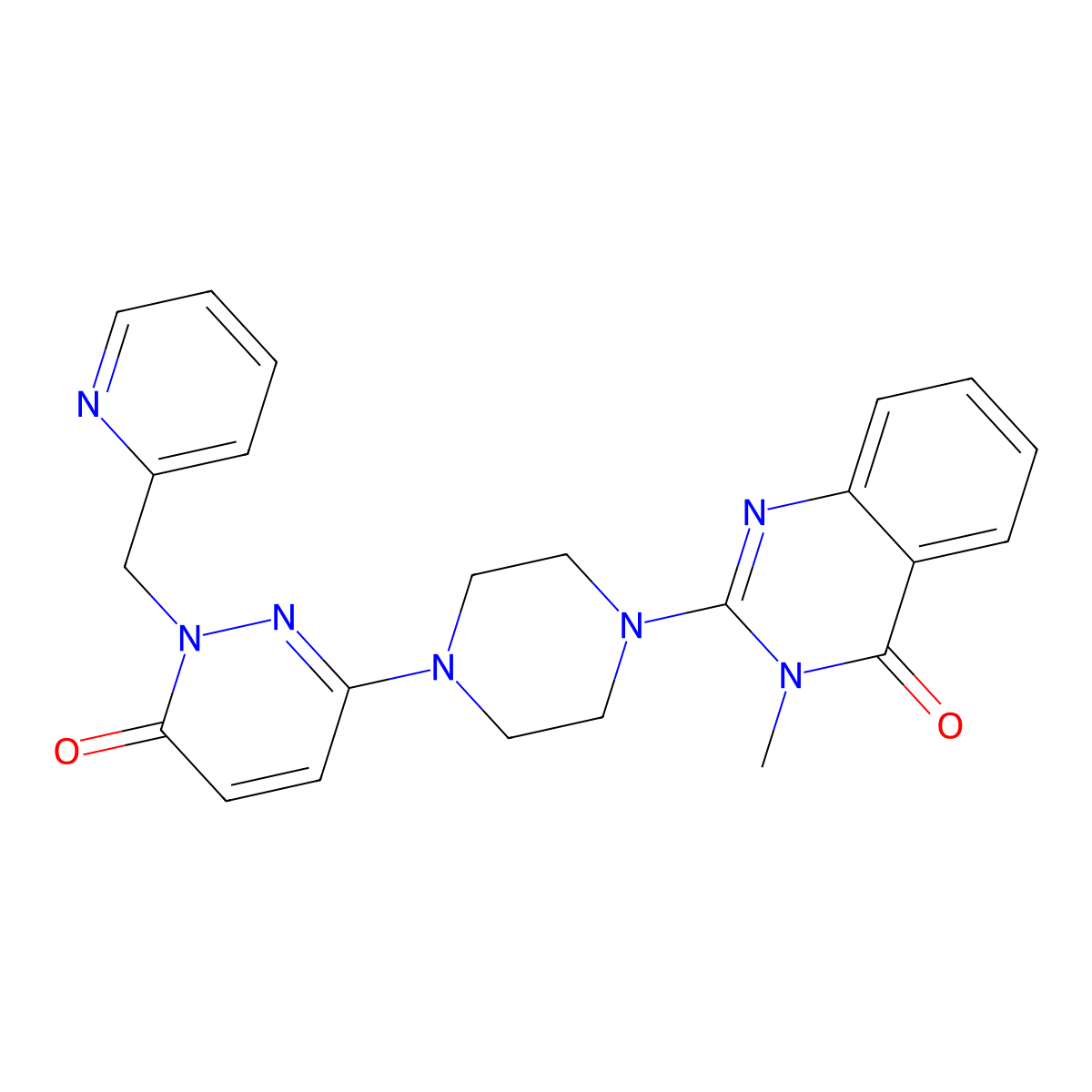 3-Methyl-2-(4-{6-oxo-1-[(pyridin-2-yl)methyl]-1,6-dihydropyridazin-3-yl}piperazin-1-yl)-3,4-dihydroquinazolin-4-one molecular structure, CAS 2770611-66-8