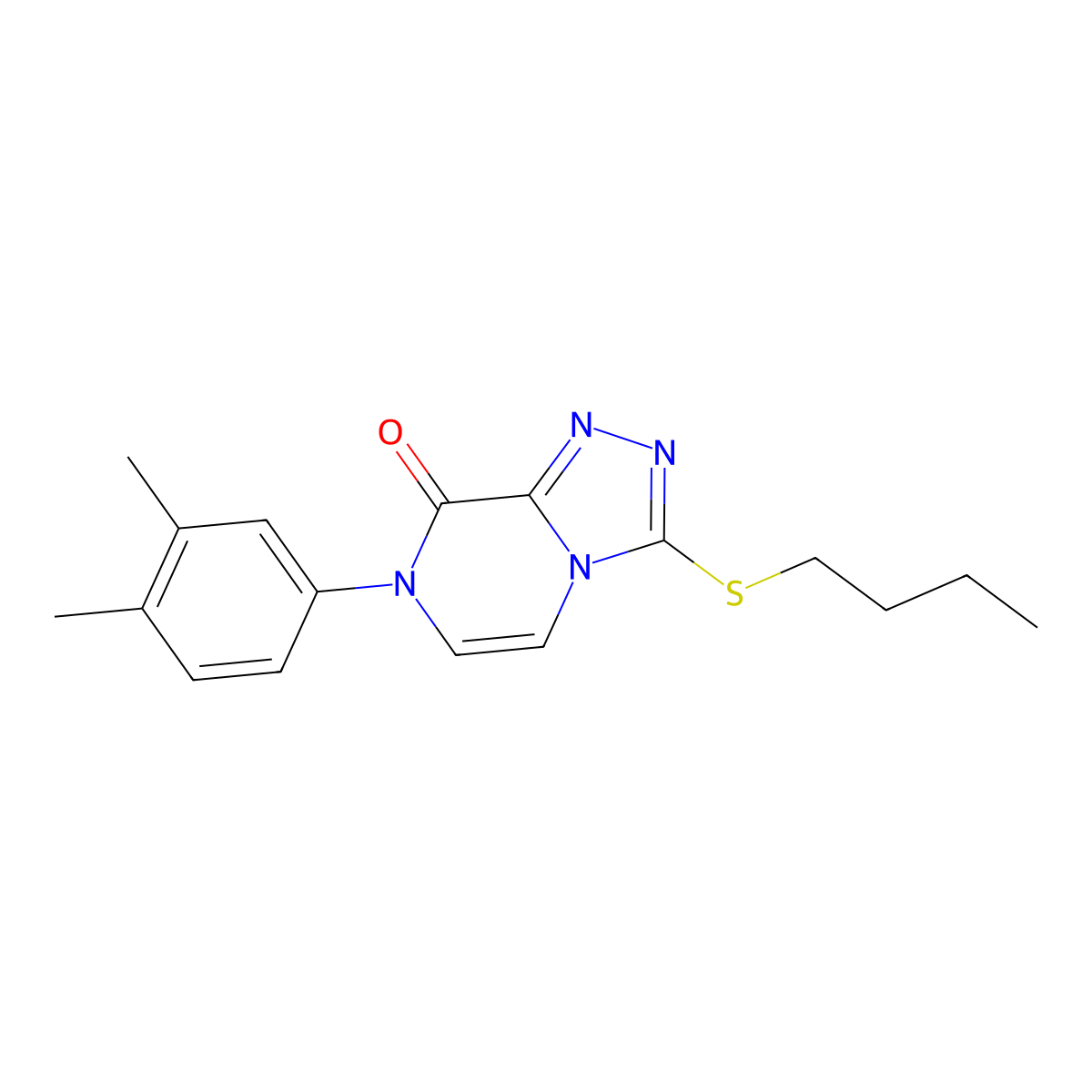 3-(butylsulfanyl)-7-(3,4-dimethylphenyl)-7H,8H-[1,2,4]triazolo[4,3-a]pyrazin-8-one molecular structure, CAS 2770611-71-5