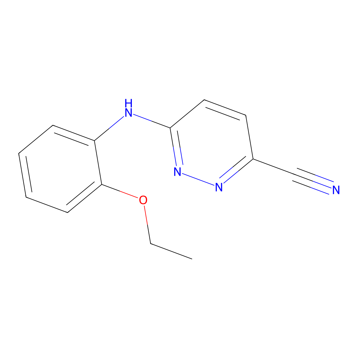 6-[(2-Ethoxyphenyl)amino]pyridazine-3-carbonitrile molecular structure, CAS 2770611-82-8