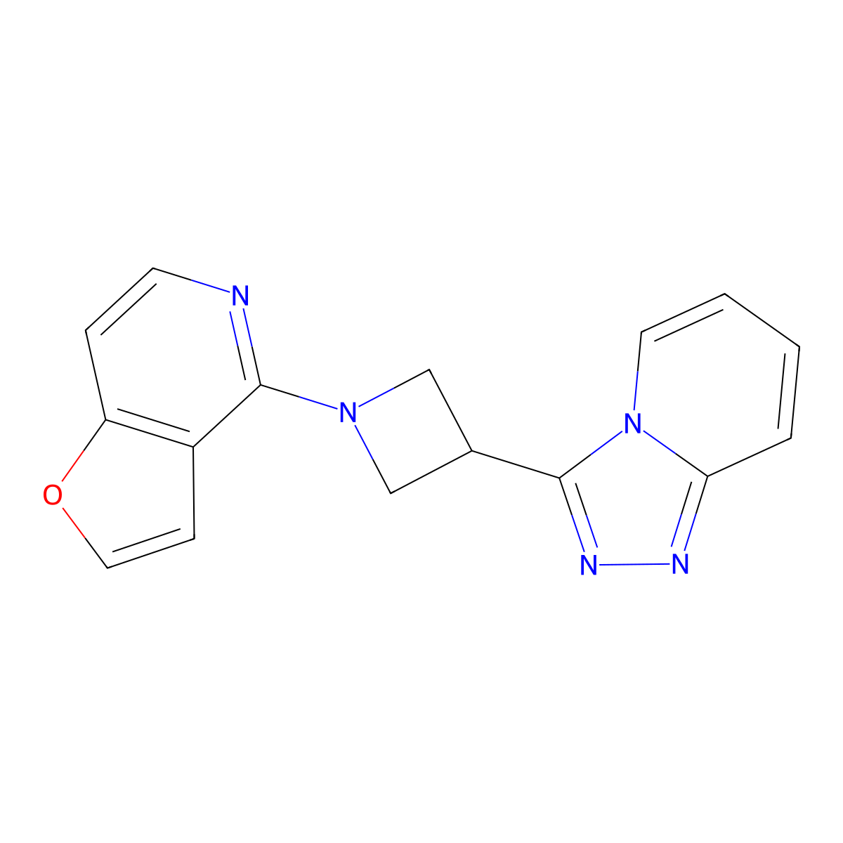 1-{Furo[3,2-c]pyridin-4-yl}-3-{[1,2,4]triazolo[4,3-a]pyridin-3-yl}azetidine molecular structure, CAS 2770611-92-0