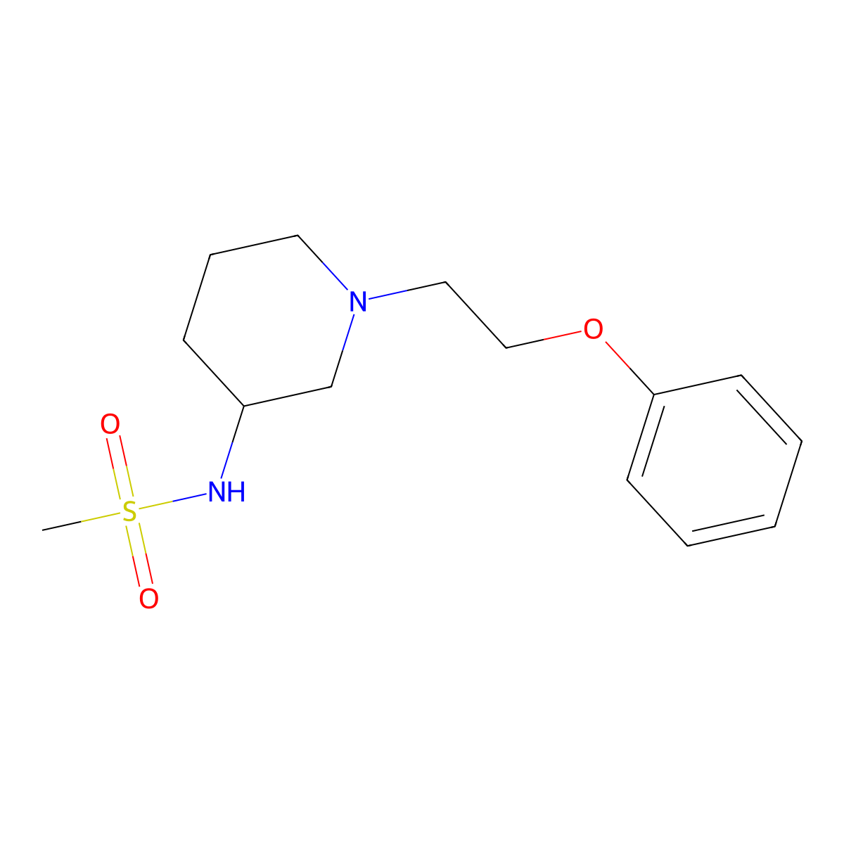 N-[1-(2-phenoxyethyl)piperidin-3-yl]methanesulfonamide molecular structure, CAS 2770611-93-1