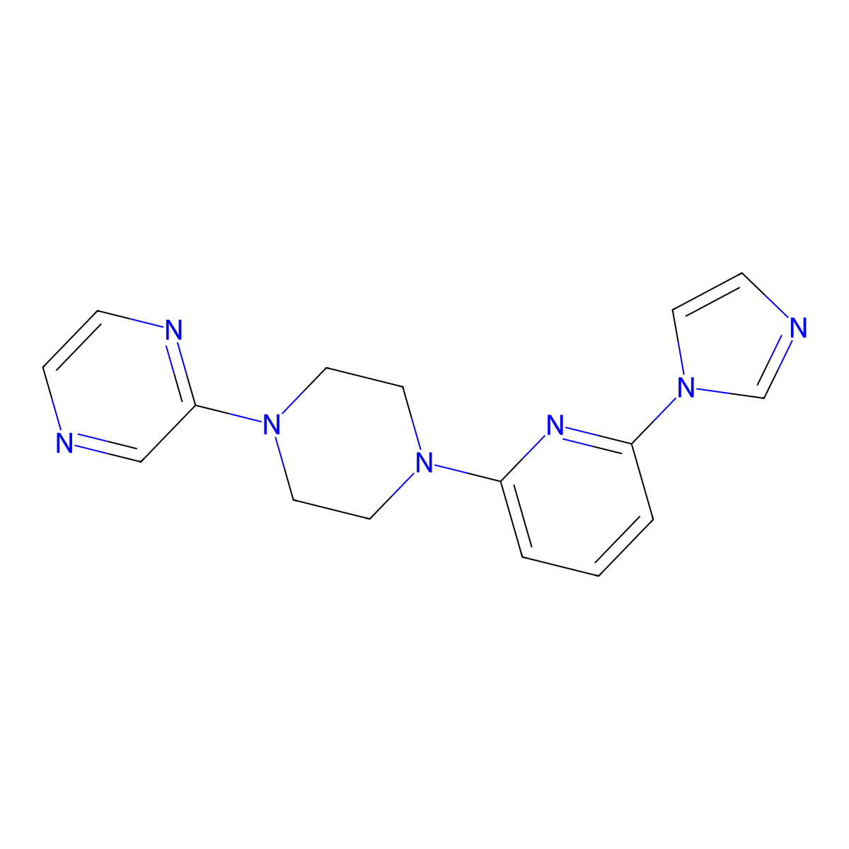 2-{4-[6-(1H-imidazol-1-yl)pyridin-2-yl]piperazin-1-yl}pyrazine molecular structure, CAS 2770611-94-2