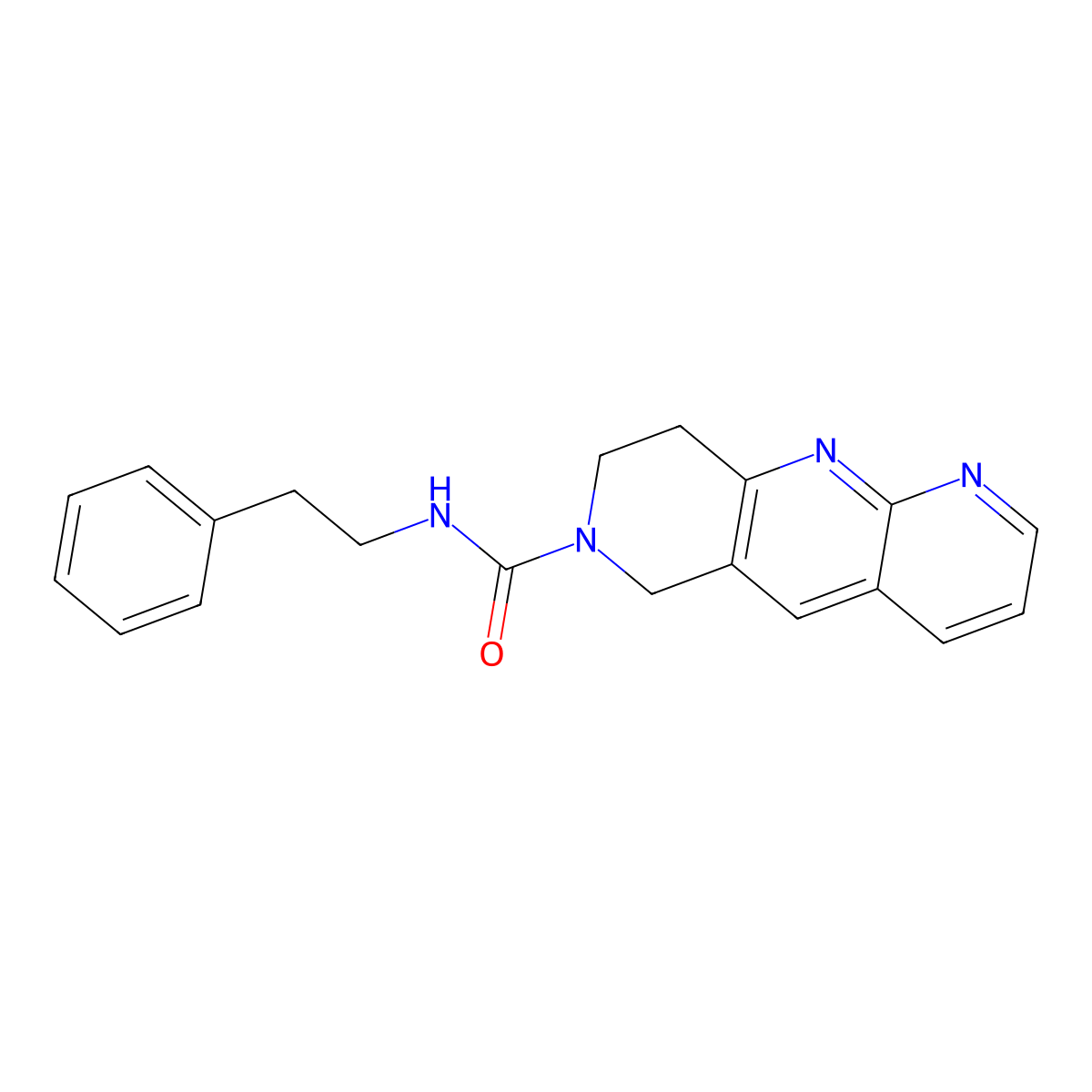 N-(2-phenylethyl)-6H,7H,8H,9H-pyrido[2,3-b]1,6-naphthyridine-7-carboxamide molecular structure, CAS 2770611-97-5