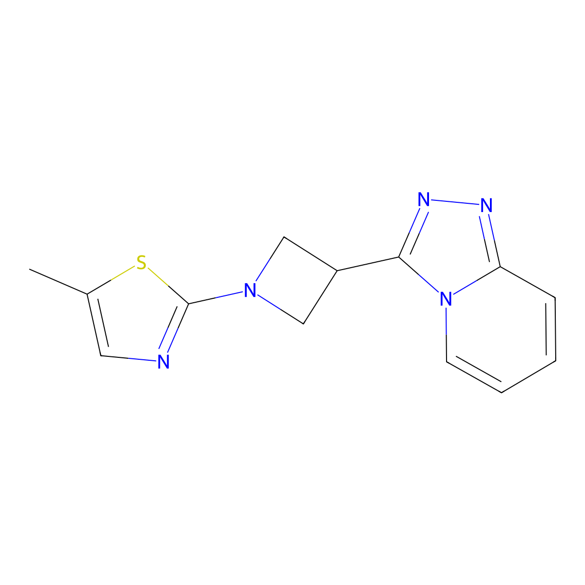 5-Methyl-2-(3-{[1,2,4]triazolo[4,3-a]pyridin-3-yl}azetidin-1-yl)-1,3-thiazole molecular structure, CAS 2770611-98-6