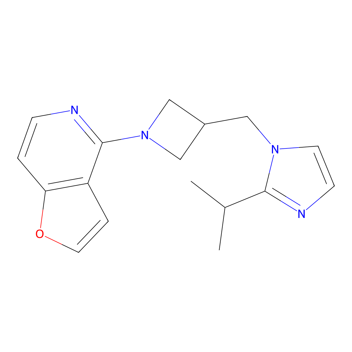 1-[(1-{furo[3,2-c]pyridin-4-yl}azetidin-3-yl)methyl]-2-(propan-2-yl)-1H-imidazole molecular structure, CAS 2770612-02-5